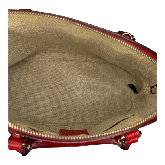 Gucci Red Leather Dome Satchel Crossbody Bag w Strap & Dust Bag | Excellent - Picture 10 of 14